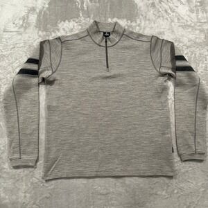 Kuhl Sweater Mens Large Gray Merino Wool Quarter Zip 1/4 Outdoor Hiking Thermal